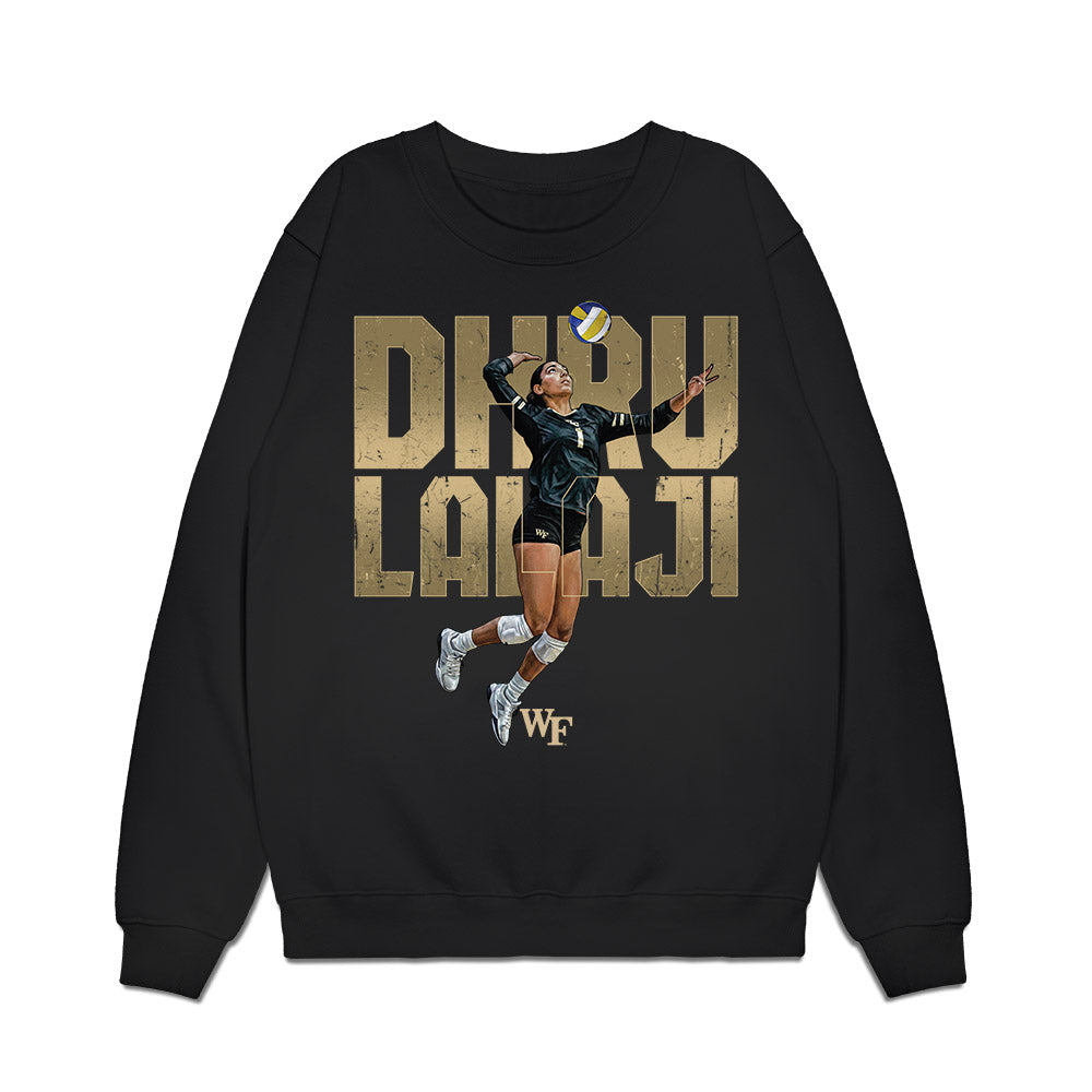 Wake Forest - NCAA Womens Volleyball : Dhru Lalaji - Collage Premium Crewneck Sweatshirt-0