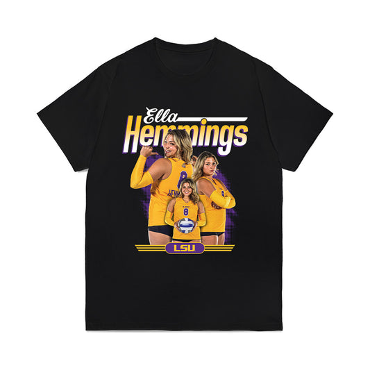 LSU - NCAA Womens Volleyball : Ella Hemmings - Collage Comfort Colors T-Shirt-0
