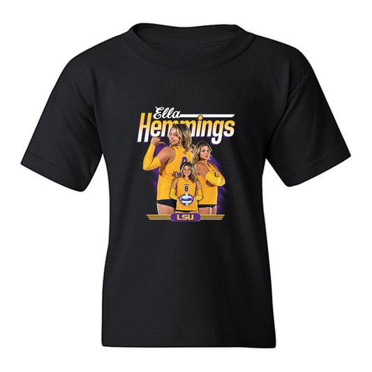 LSU - NCAA Womens Volleyball : Ella Hemmings - Collage Youth T-Shirt-0