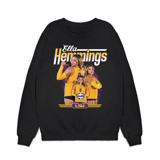 LSU - NCAA Womens Volleyball : Ella Hemmings - Collage Premium Crewneck Sweatshirt-0