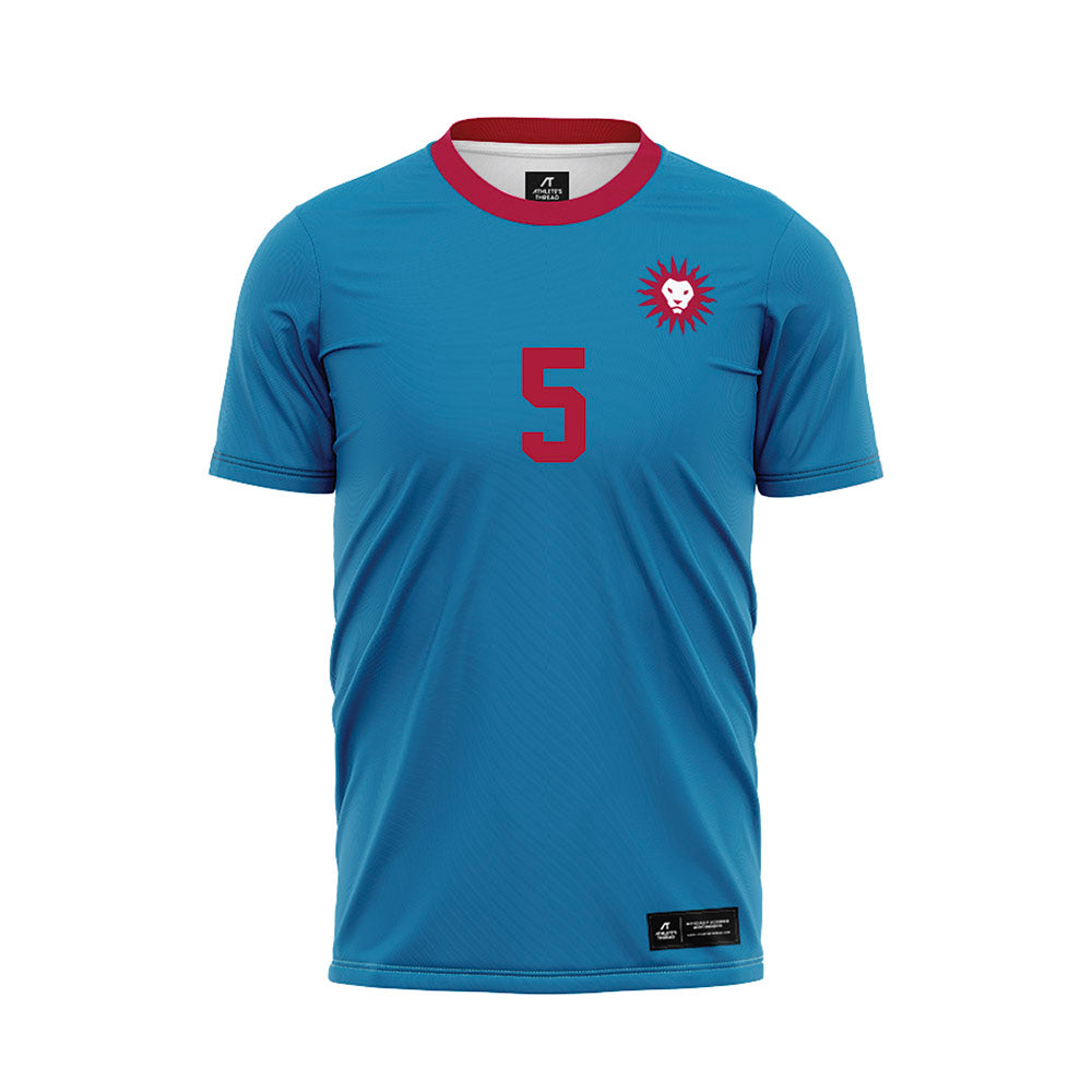 LMU - NCAA Men's Soccer : Nathan Rodrigues - Blue Soccer Jersey-0