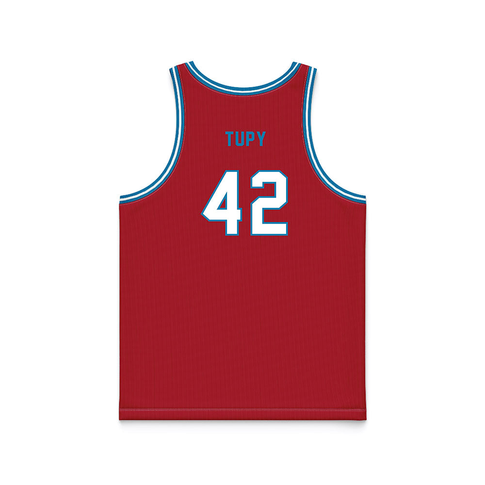 LMU - NCAA Men's Basketball : George Tupy - Crimson Basketball Jersey-1