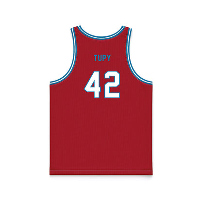 LMU - NCAA Men's Basketball : George Tupy - Crimson Basketball Jersey-1