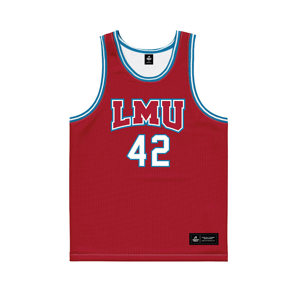 LMU - NCAA Men's Basketball : George Tupy - Crimson Basketball Jersey-0