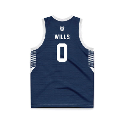Butler - NCAA Women's Basketball : Laniah Wills - Navy Basketball Jersey-1