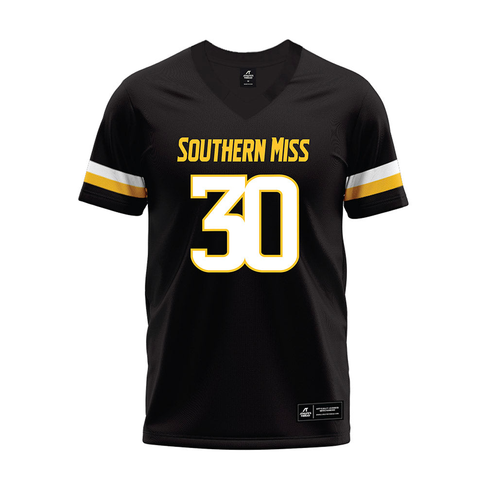Southern Miss - NCAA Football : Trevor Winton - Black Premium Football Jersey-0