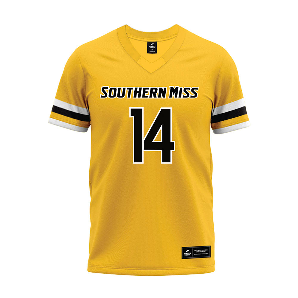 Southern Miss - NCAA Football : Jordan Pride - Gold Premium Football Jersey-0