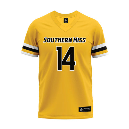Southern Miss - NCAA Football : Jordan Pride - Gold Premium Football Jersey-0