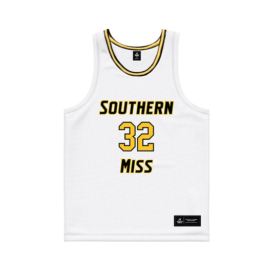 Southern Miss - NCAA Women's Basketball : Timya Thurman - White Basketball Jersey-0