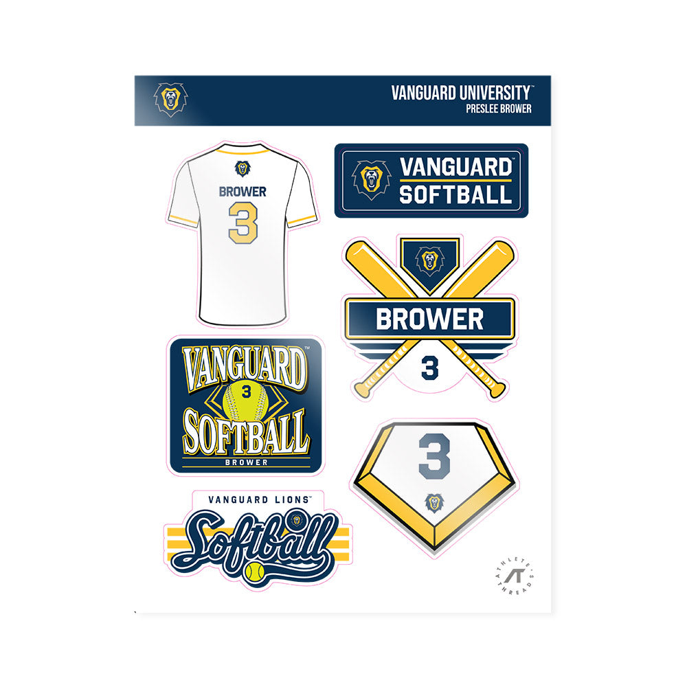 Vanguard - NCAA Softball : Preslee Brower - Sticker Sheet-0