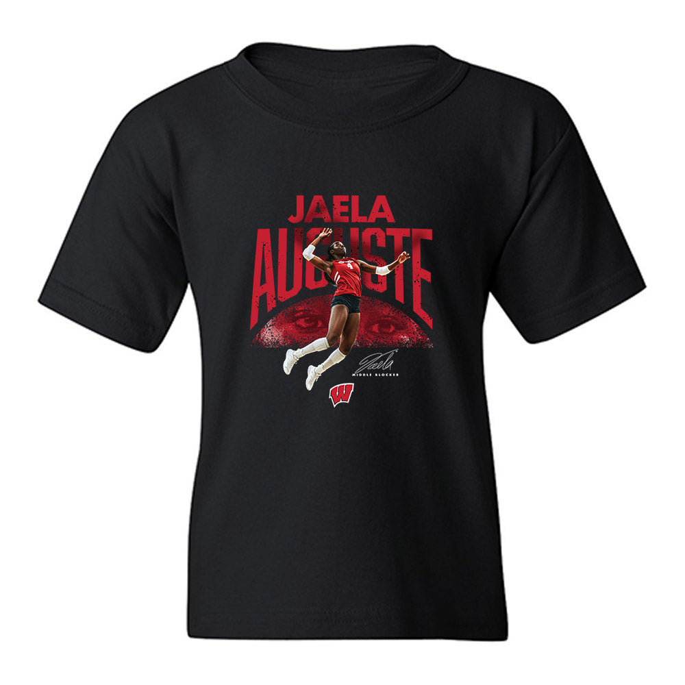 Wisconsin - NCAA Womens Volleyball : Jaela Auguste - Collage Youth T-Shirt-0
