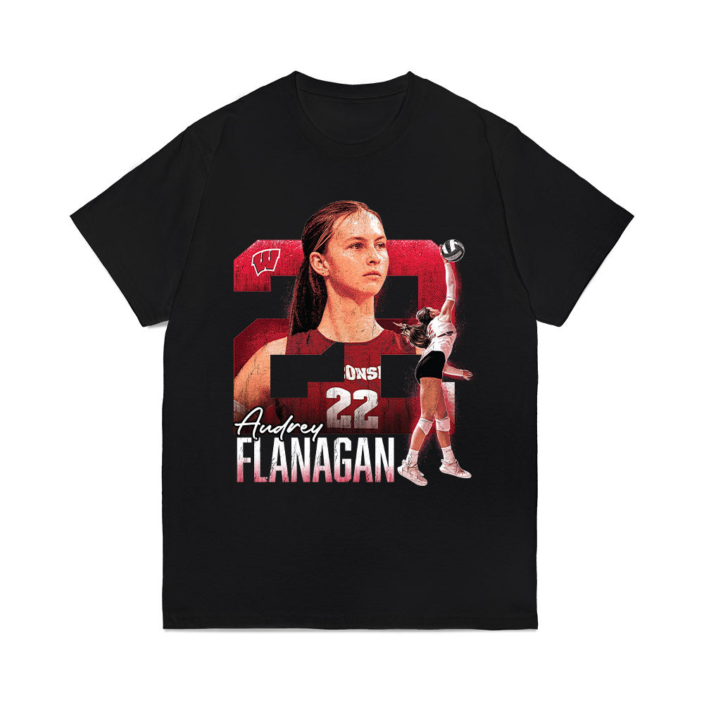 Wisconsin - NCAA Womens Volleyball : Audrey Flanagan - Collage Comfort Colors T-Shirt-0