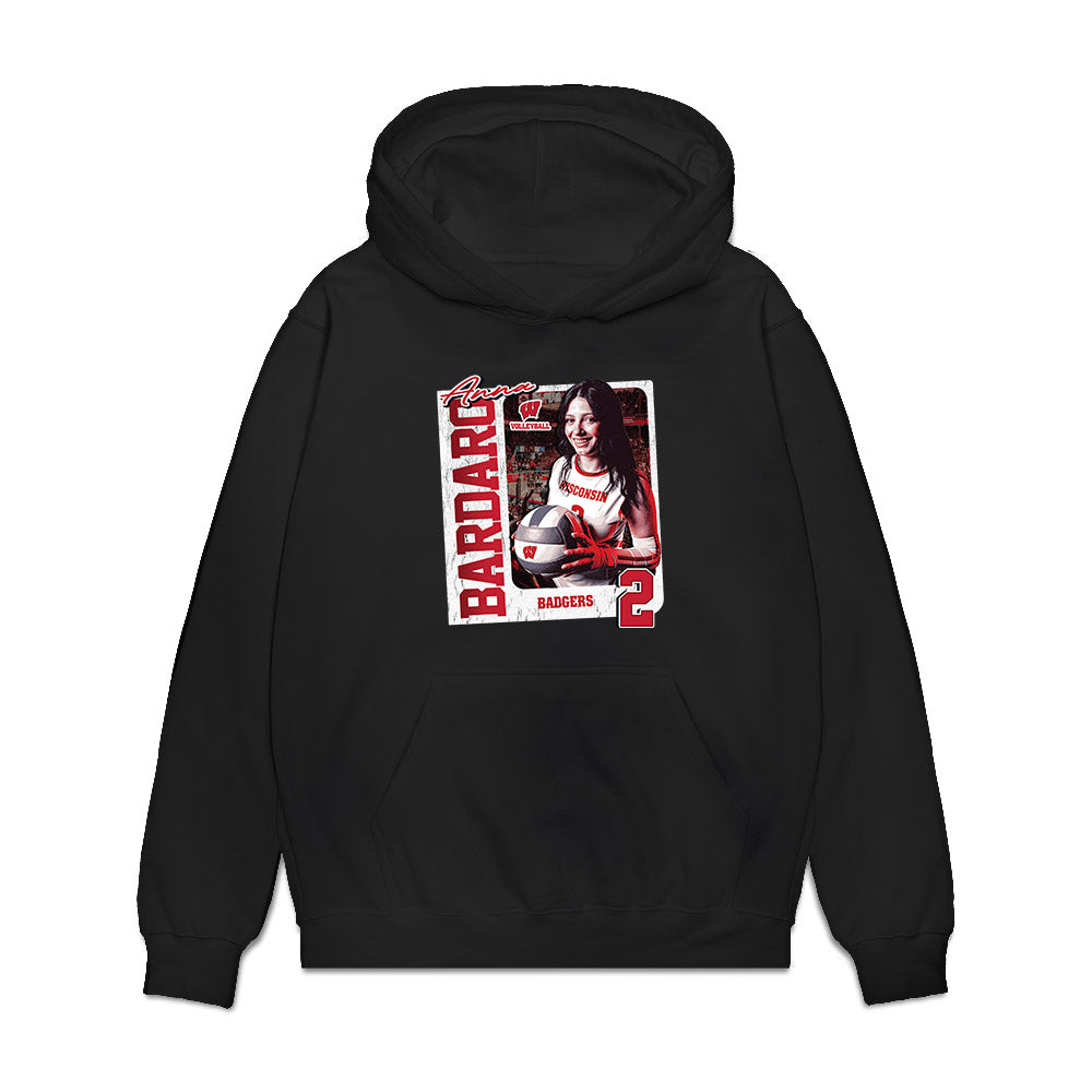 Wisconsin - NCAA Womens Volleyball : Anna Bardaro - Collage Premium Hooded Sweatshirt-0