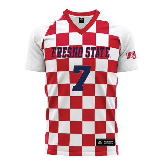 Fresno State - NCAA Women's Soccer : Lexi Dueker - Checkered Soccer Jersey-0