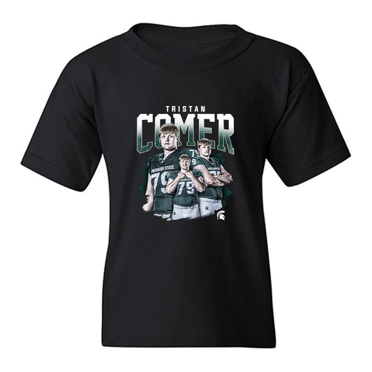 Michigan State - NCAA Football : Tristan Comer - Collage Youth T-Shirt-0
