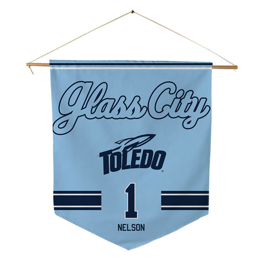 Toledo - NCAA Women's Basketball : Natiah Nelson - Glass City Pennant - 18" x 21"-0