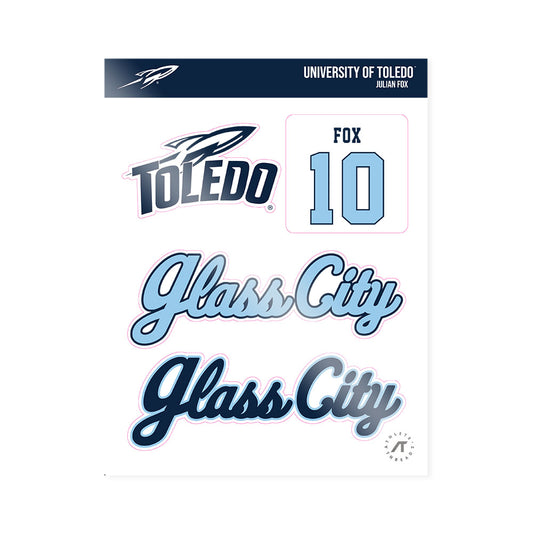 Toledo - NCAA Football : Julian Fox - Glass City Sticker Sheet-0