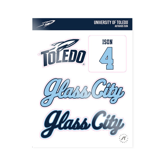 Toledo - NCAA Football : Autavius Ison - Glass City Sticker Sheet-0