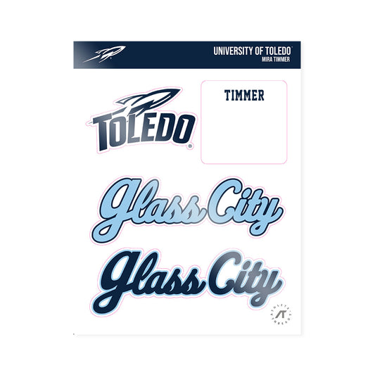 Toledo - NCAA Women's Rowing : Mira Timmer - Glass City Sticker Sheet-0