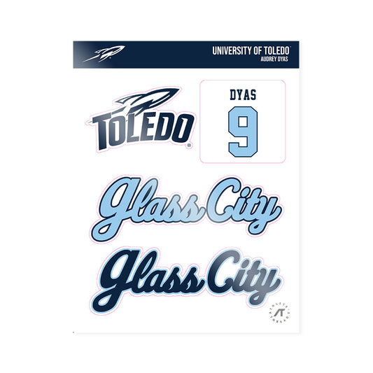 Toledo - NCAA Women's Volleyball : Audrey Dyas - Glass City Sticker Sheet-0
