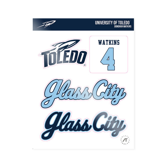 Toledo - NCAA Football : Donovan Watkins - Glass City Sticker Sheet-0