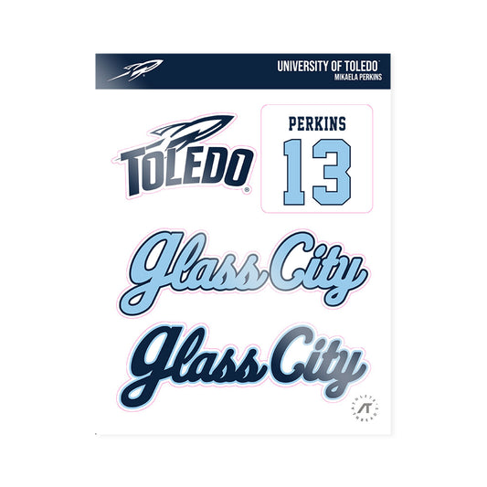 Toledo - NCAA Women's Soccer : Mikaela Perkins - Glass City Sticker Sheet-0