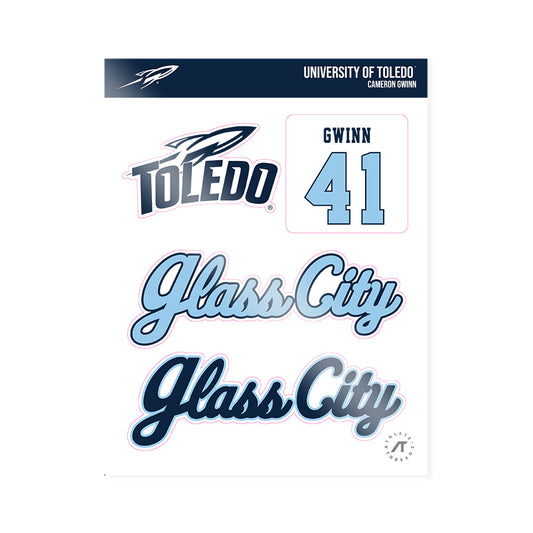 Toledo - NCAA Football : Cameron Gwinn - Glass City Sticker Sheet-0