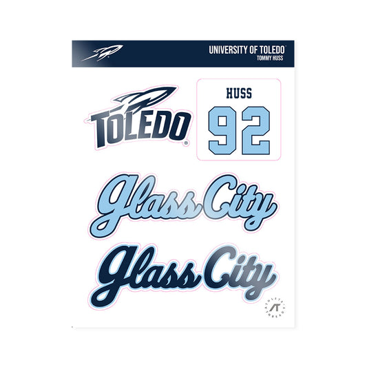 Toledo - NCAA Football : Tommy Huss - Glass City Sticker Sheet-0