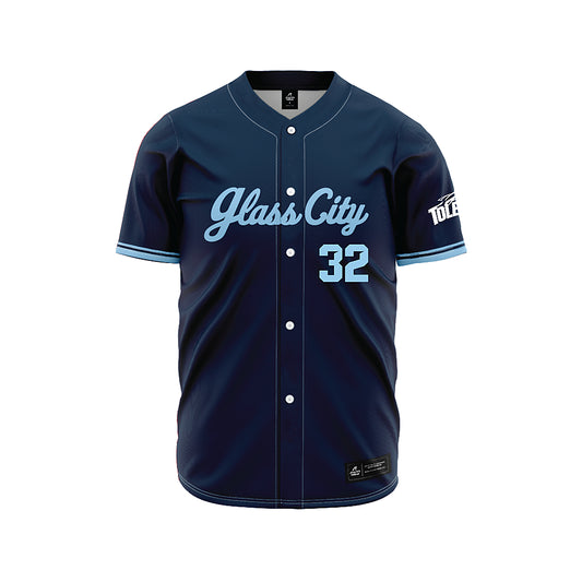 Toledo - NCAA Baseball : Ryan Kennedy - Glass City Navy Jersey-0