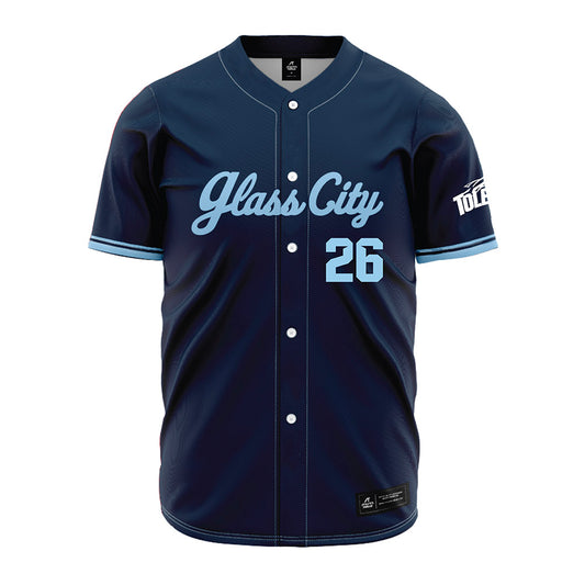 Toledo - NCAA Baseball : Luke Riha - Glass City Navy Jersey-0