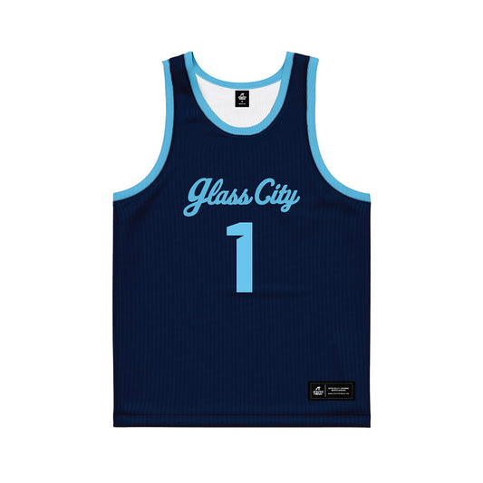 Toledo - NCAA Men's Basketball : Sean Jones - Glass City Navy Basketball Jersey-0