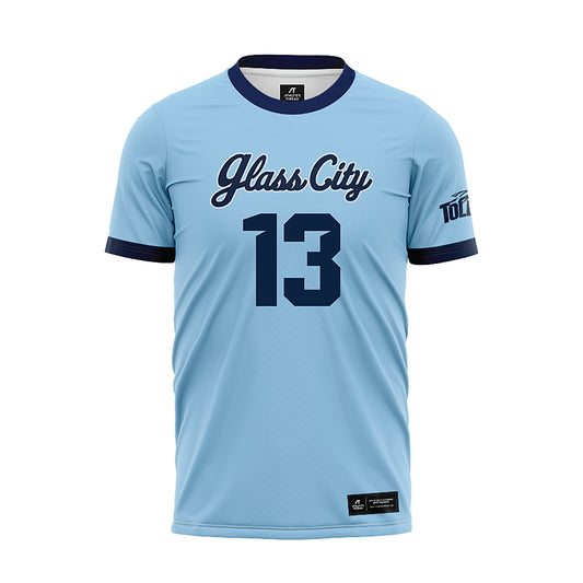 Toledo - NCAA Women's Soccer : Mikaela Perkins - Glass City Blue Soccer Jersey-0