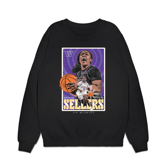 Washington - NCAA Womens Basketball : Sayvia Sellers - Collage Premium Crewneck Sweatshirt-0