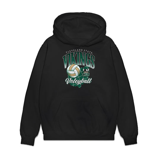 Cleveland State - NCAA Women's Volleyball : Julia Jozefov - Vintage Sports Shersey Premium Hooded Sweatshirt-0