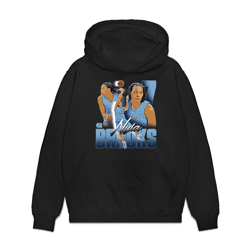 UNC - NCAA Womens Basketball : Nyla Brooks - Collage Premium Hooded Sweatshirt-0