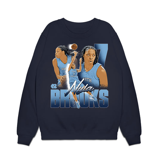 UNC - NCAA Womens Basketball : Nyla Brooks - Collage Premium Crewneck Sweatshirt-0