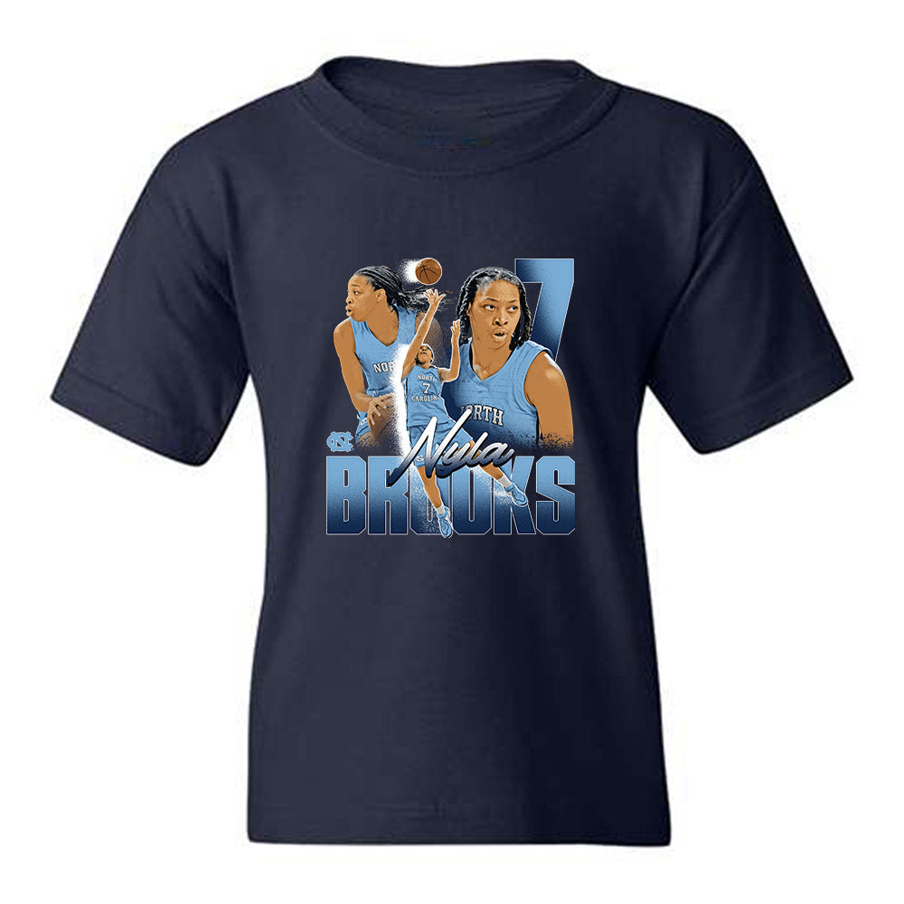 UNC - NCAA Womens Basketball : Nyla Brooks - Collage Youth T-Shirt-0