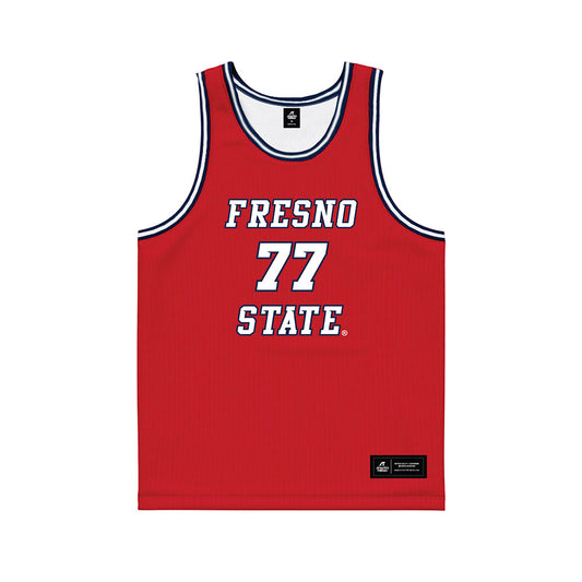 Fresno State - NCAA Men's Basketball : Dragos Lungu - Red Basketball Jersey-0