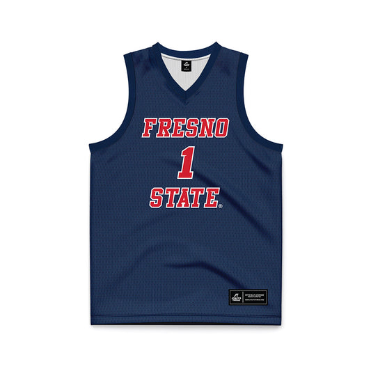 Fresno State - NCAA Women's Basketball : Mekhia Chase - Navy Basketball Jersey-0