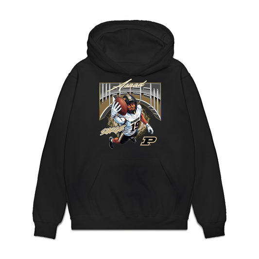 Purdue - NCAA Football : Asaad Waseem - Caricature Premium Hooded Sweatshirt-0