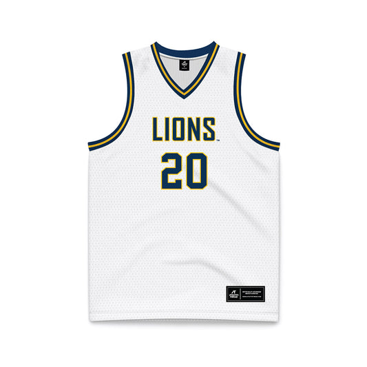 Vanguard - NCAA Men's Basketball : Michael Tedla - White Basketball Jersey-0