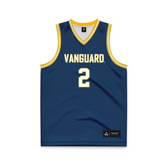 Vanguard - NCAA Men's Basketball : Julian Mora - Navy Basketball Jersey-0