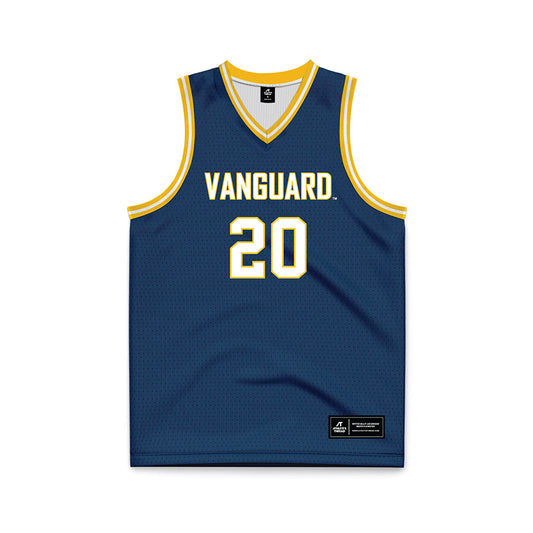 Vanguard - NCAA Men's Basketball : Michael Tedla - Navy Basketball Jersey-0