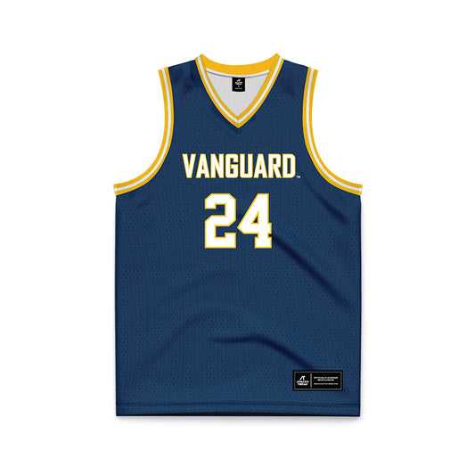 Vanguard - NCAA Men's Basketball : JJ Johnson - Navy Basketball Jersey-0