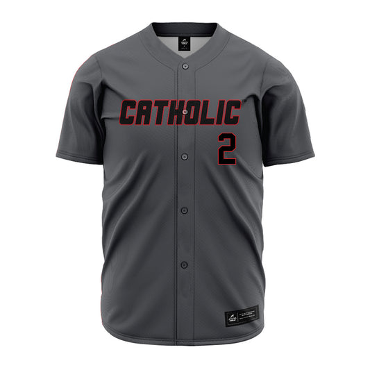 Catholic - NCAA Baseball : Daniel Hinchcliff - Grey Jersey-0