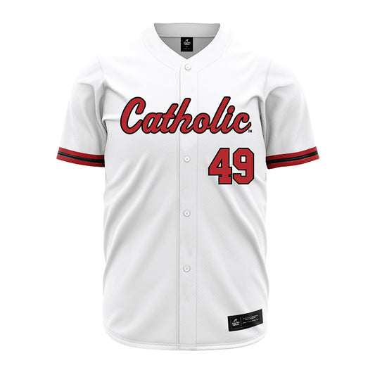 Catholic - NCAA Baseball : Mac Meara - White Jersey-0