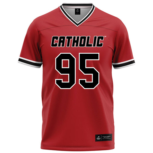 Catholic - NCAA Football : Gavin Drescher - Red Football Jersey-0