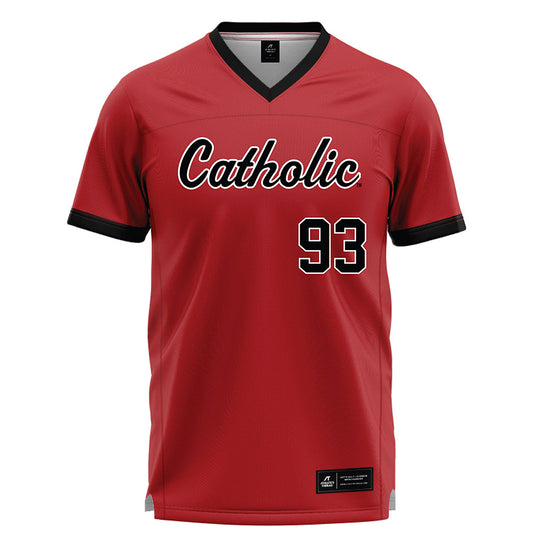 Catholic - NCAA Football : Diego Paredes - Red Lacrosse Jersey-0