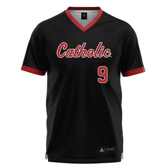 Catholic - NCAA Football : Bo Wargel - Black Lacrosse Jersey-0