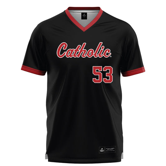 Catholic - NCAA Football : Renzo Mochi - Black Lacrosse Jersey-0